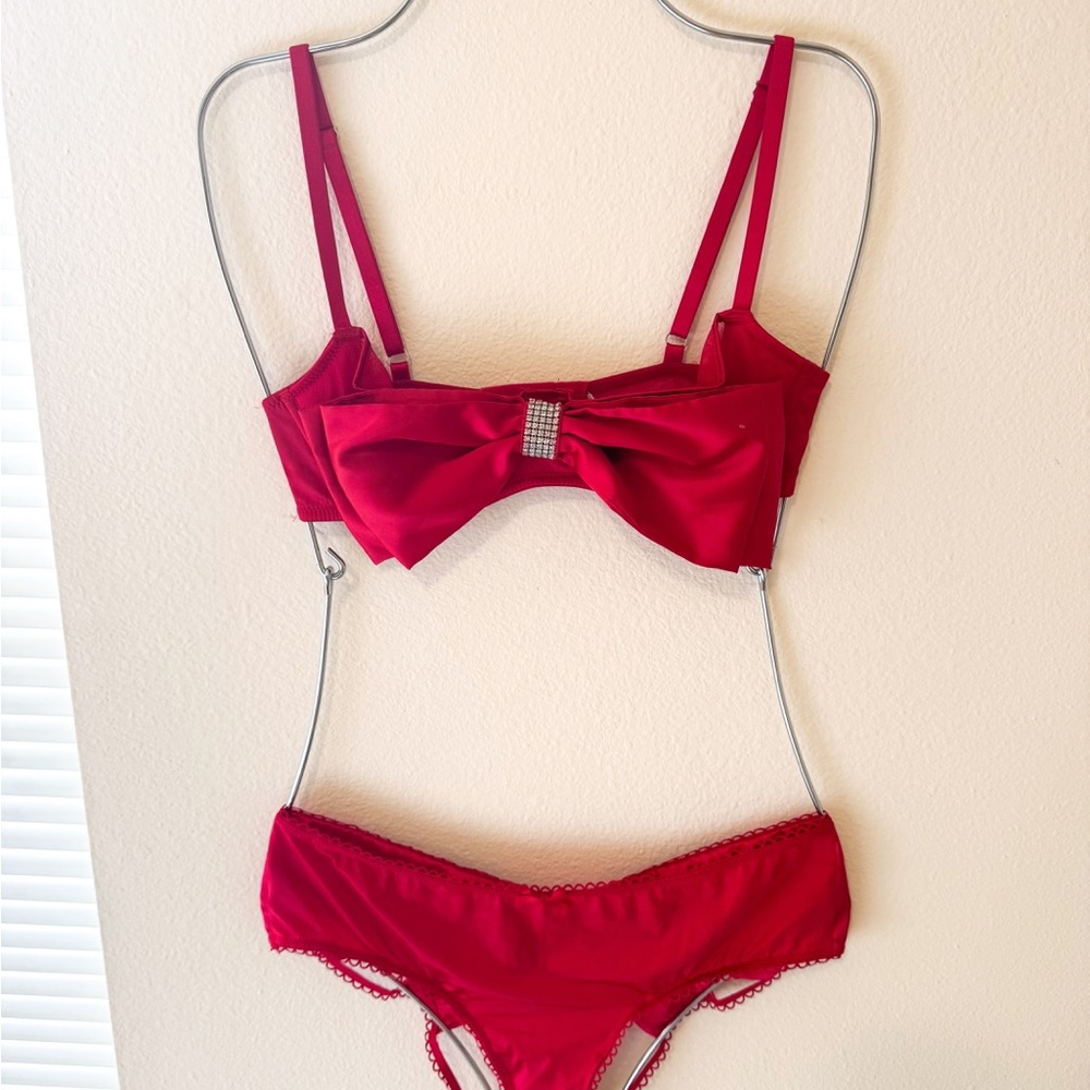 Victoria’s Secret Red Bow Lingerie Set